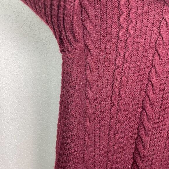 FOREVER 21 Burgundy Tunic Length Turtleneck Sweater Size M - Picture 6 of 8